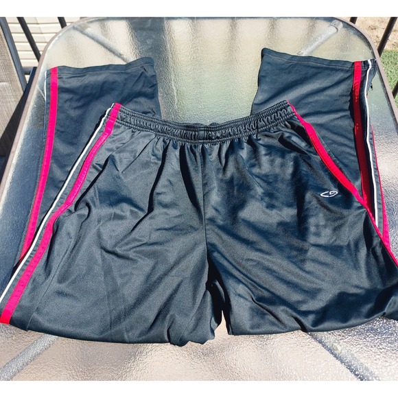 Champion Other - Champion Men's Track Pants Athletic Black Red White Stripe Zippered Leg
